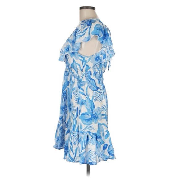 Umgee Blue Floral Mini Dress - Picture 4 of 8